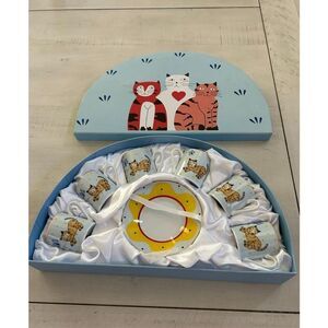 Cat Themed Cup and Saucer Set NWT